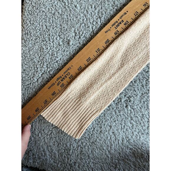 Hollister Sweater Large Crop Scoop Neck Pullover Pink Cream Y2K Coquette Ballet - Picture 16 of 16